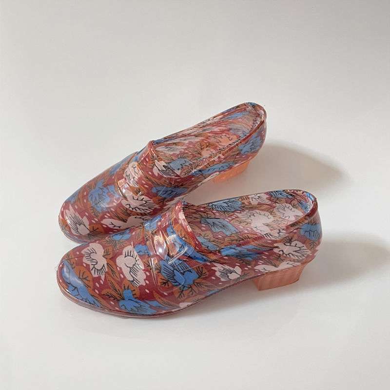 여성용 미드힐 레인부츠, 하이탑, 얕은 입구 슈즈, 방수 및 미끄럼 방지, 봄, 가을 스타일, 주방 세차 작업, 가볍고 스타일리쉬