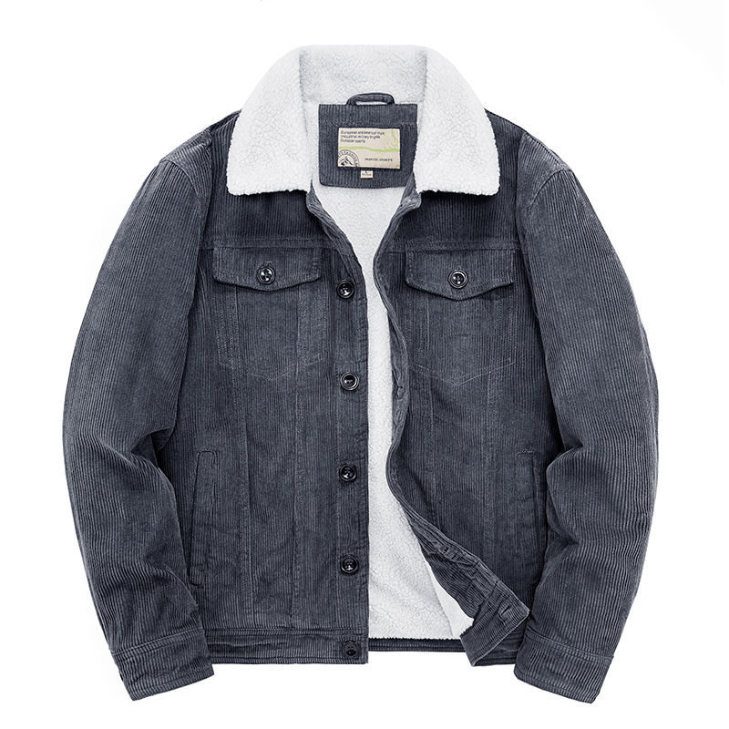 Winter new corduroy loose oversized jacket, casual warm cotton jacket_voghion.com