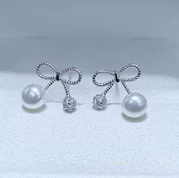 Вишневая бабочка серьги 5-6mm Аврора булочка на пару бусы Zhuji Натуральный пресноводный жемчуг Advanced Sweet