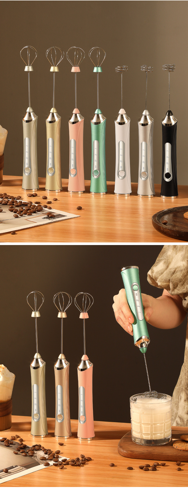 Amazon elektrischer Milchaufschäumer elektrischer Milchaufschäumer neu Schneebesen aus Edelstahl Kaffee Milch tragbarer Milchaufschäumer