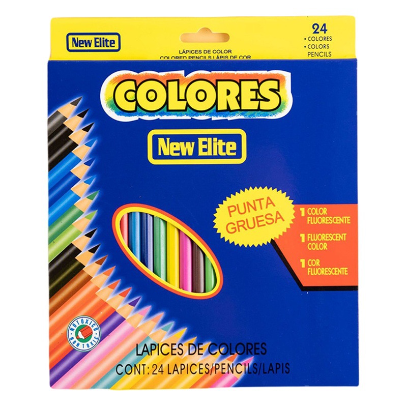 Lápices de colores a base de aceite, caja de 24 unidades, ideales para dibujo y pintura de estudiantes y niños