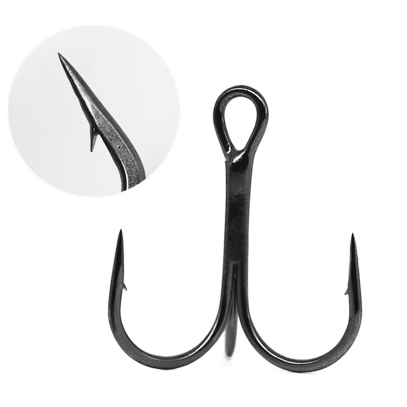 Nuevo acero negro 5 veces reforzado 6019 tres ganchos super afilados ganchos de cebo especial ganchos comerciales al por mayor