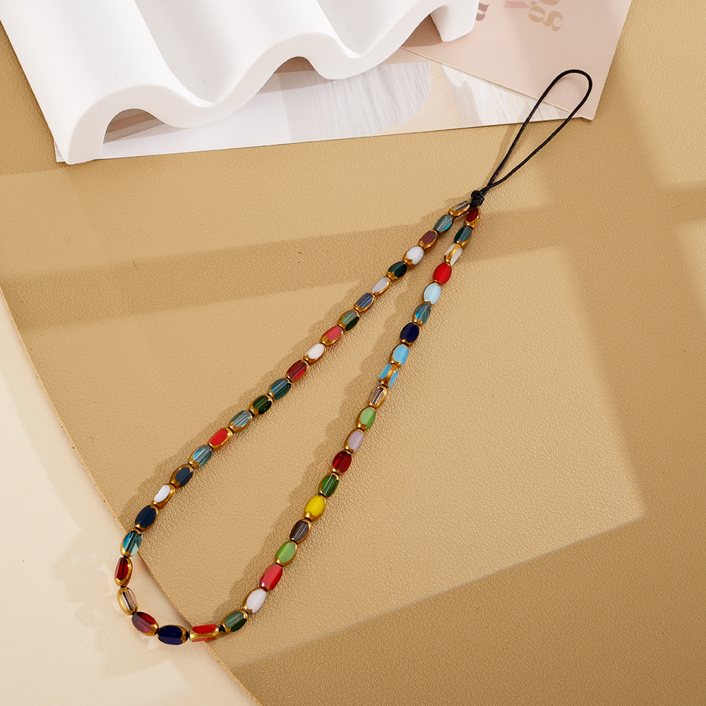 Cadena de teléfono con cuentas de corazón a la moda, antipérdida, anticaída, funda de teléfono DIY, cordón de perlas, correa corta para teléfono, decoración. image 92