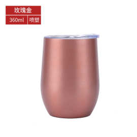 亚马逊U型12oz鸡蛋杯双层保温杯高颜值圣诞大肚蛋壳杯水杯子批发