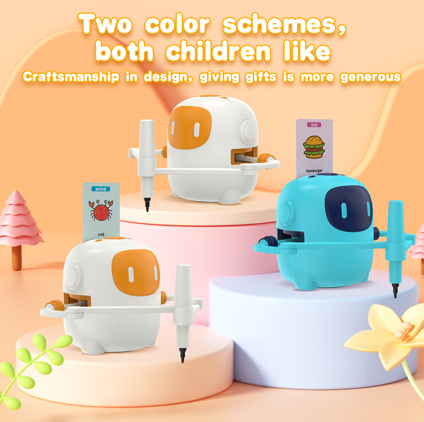 Pincel especial para robot de dibujo inteligente para niños, estudiante de jardín de infantes, pintura para niños, pintura con bolígrafo de acuarela a base de agua