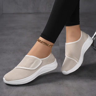 2025 Spring and Summer Cross-Border Elderly Shoes Extra Large Size Women's Shoes Mother's Shoes Single Mesh Casual Shoes Widened Walking Shoes Women's Shoes