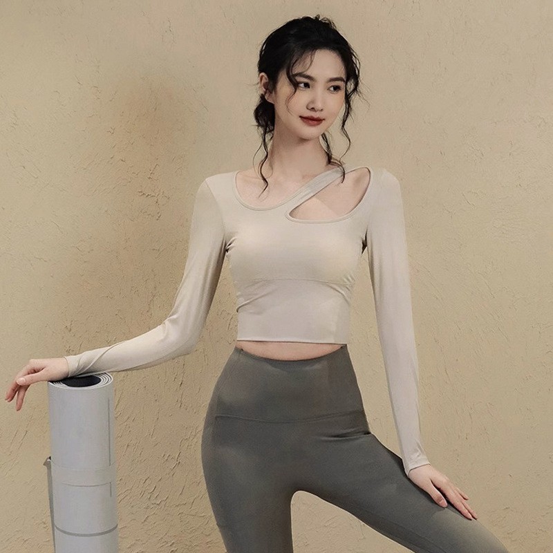 Stretch Quick Dry Long Sleeve T-Shirt Women's Fitness, Running, Yoga Tops, Gym Clothes Women_desvips.com