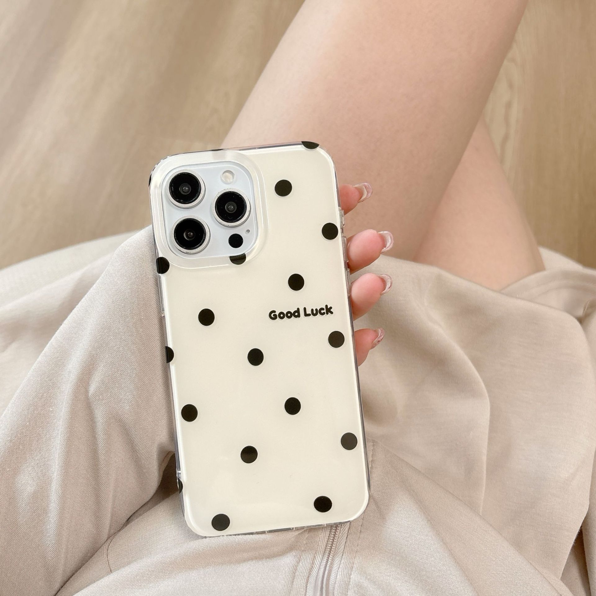 Punto de onda de amor simple de nicho para Apple 16ProMax funda para teléfono móvil 15Pro/14Pro nuevo 13 femenino 16Pro