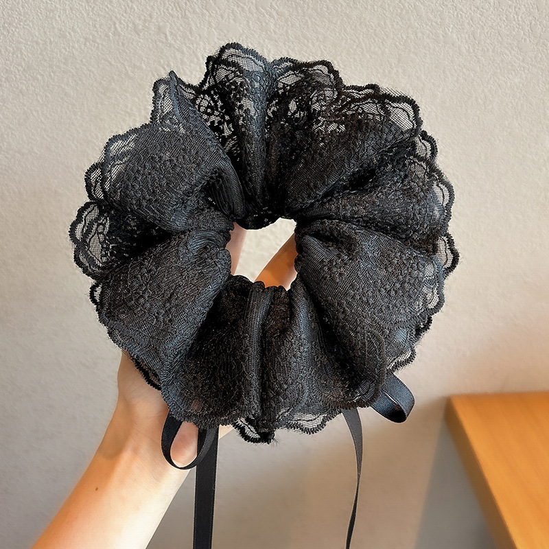 Coletero de Tela con Encaje para Niñas Elástico Suave para el Cabello