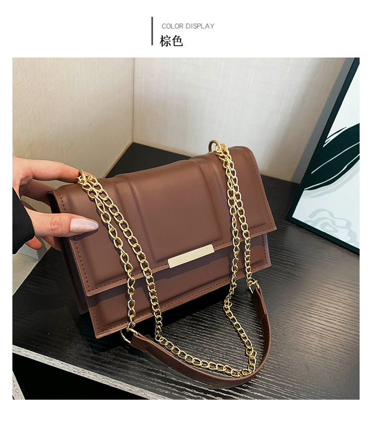 Cross-border commuting small square bag, retro chain single-shoulder bag, Korean version crossbody bag, new autumn/winter 2024 collection, women's bag undefined