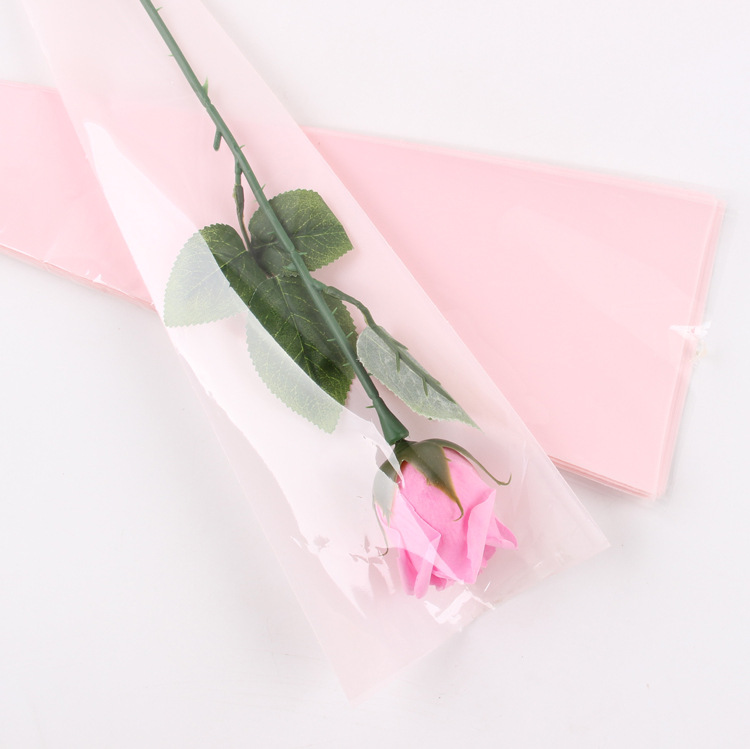 Día de la Madre Bolsa individual Bolsa de rosas individual Bolsa de embalaje de rosas engrosada mate Material de embalaje de flores al por mayor