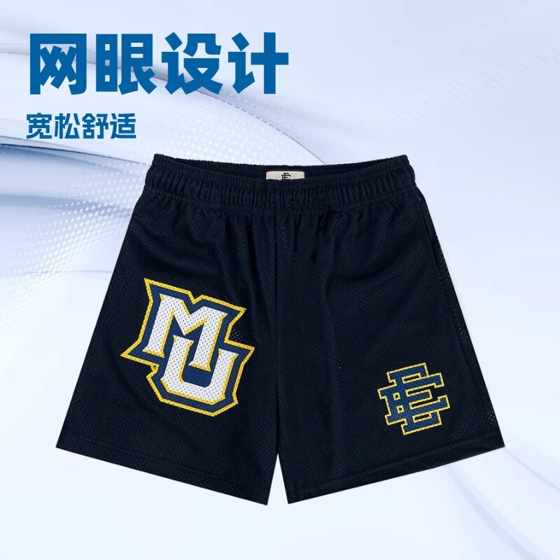 American-style trendy brand EE shorts for men and women, mesh quick-dry sports outdoor running and cycling shorts, quarter-length below the knee American-style trendy brand EE shorts for men and women, mesh quick-dry sports outdoor running and cycling shorts, quarter-length below the knee