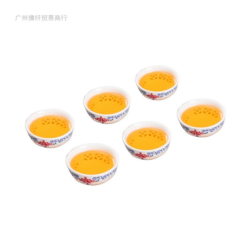 Ceramic tea cup, glass tea set, 6 pieces