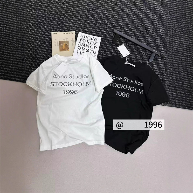 Correct Version of 25 New Summer Ac American Retro Design Niche Washed Distressed Letter Printed Short-Sleeved T-Shirt