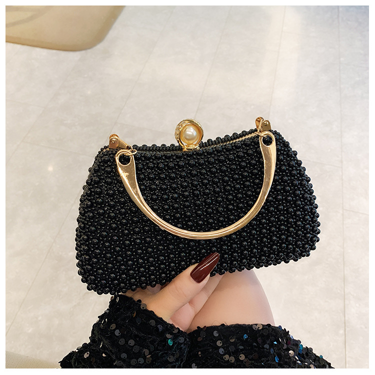 New pearl lady's handbag, banquet dress crossbody bag, elegant socialite dinner bag, high-end underarm bag wholesale undefined