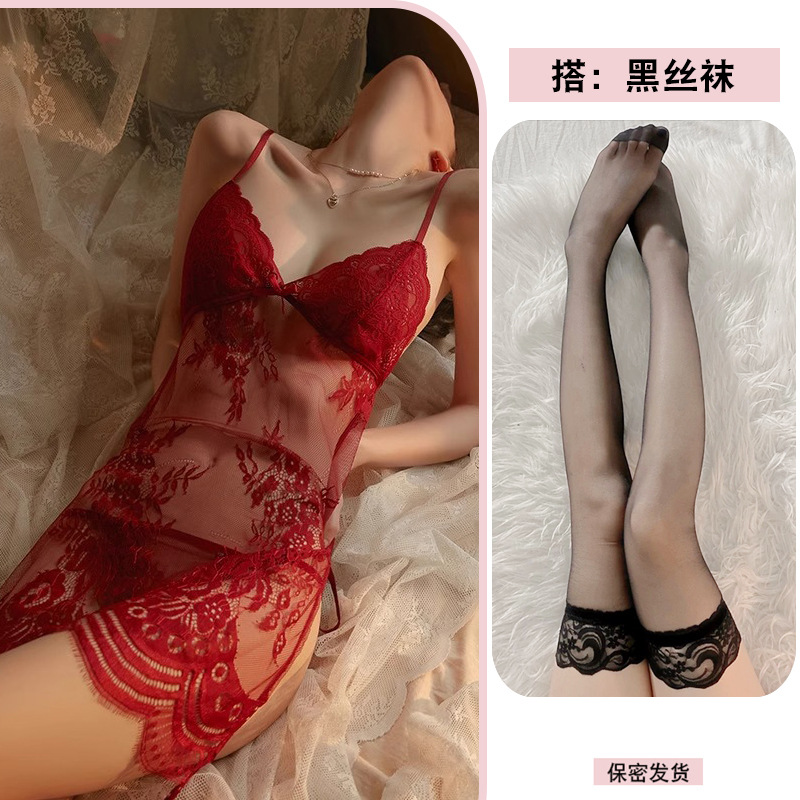 레드 + 블랙 스타킹