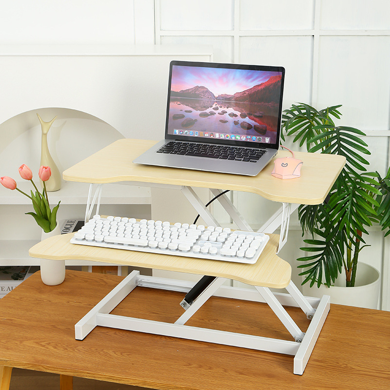 メーカー空気圧リフティングコンピュータデスクスタンディングデスクトップ高さブラケットモニターリフティングテーブル折りたたみテーブルデスク|undefined
