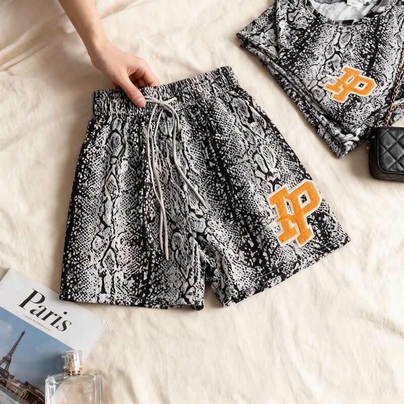 New American-Style Trendy Brand Men's Sports Quick-Dry Shorts Casual Basketball Running Short-Sleeve Embroidered Shorts Below the Knee