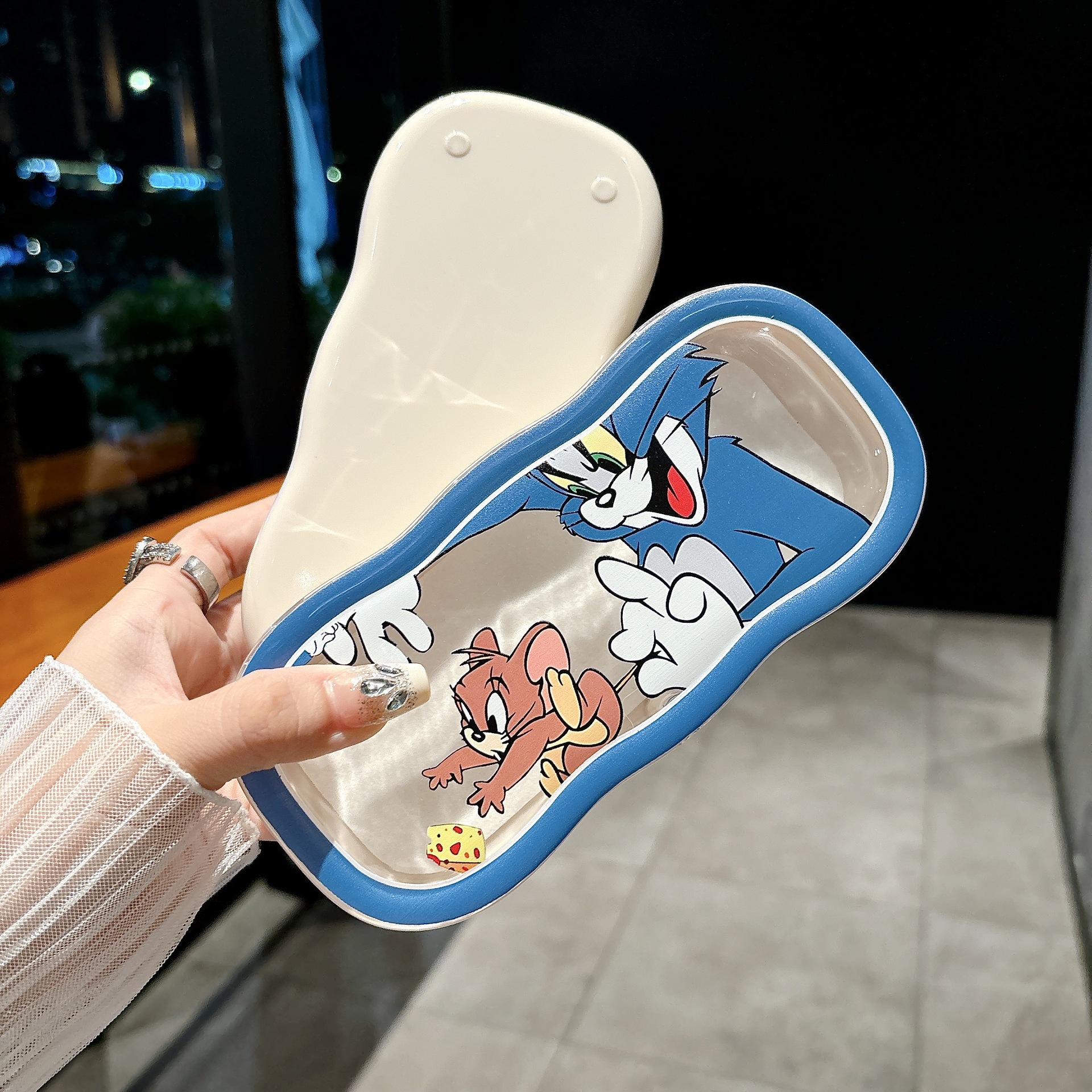 Caja de gafas transparentes de borde de la nube, alta sensación de almacenamiento portátil, niños, niños, niños, estudiantes, lindos, caja de gafas al por mayor