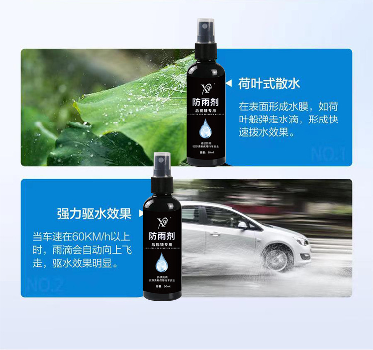 Car windshield rain repellent, car window and rearview mirror anti-rain spray, anti-fog water-repellent coating agent, OEM customization
