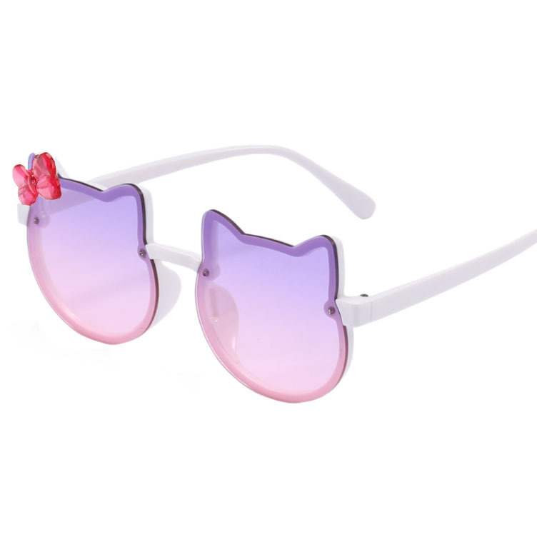Nuevas gafas de sol infantiles con lazo de Raine, gafas de sol con forma de gato, gafas de sol para niñas, protección UV