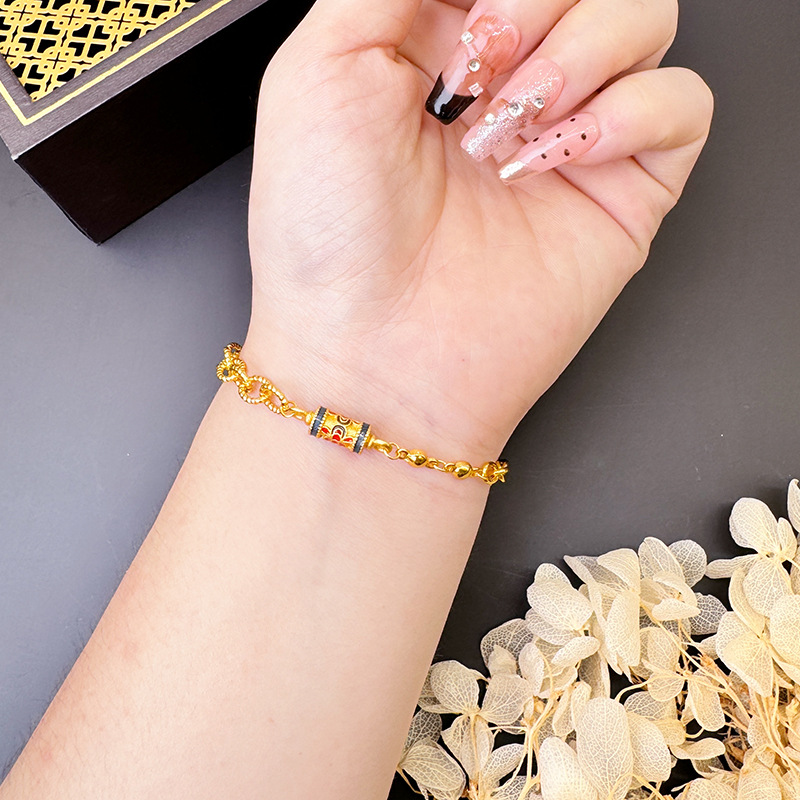 Nuevo estilo chino chino chino chino Fu-tipo campana retro pulsera caleidoscopio mujer no se desvanece la moda alta sensación joyería ligera de lujo