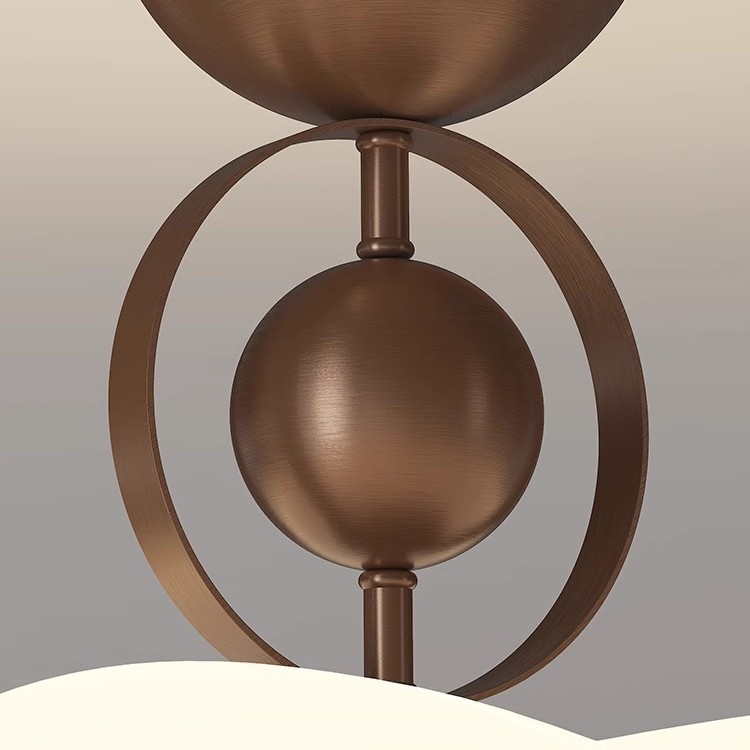 [Seleccionado] Lámpara de techo de estilo crema medieval, diseñador estadounidense, sala de princesa, lámpara de protección ocular de espectro completo, marrón