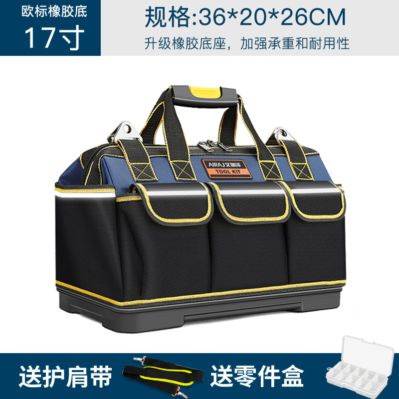 Kit multifunción Arrizo, kit de herramientas de hardware de lona de plomería engrosado, paquete de electricista, bolsa de almacenamiento para carpintería
