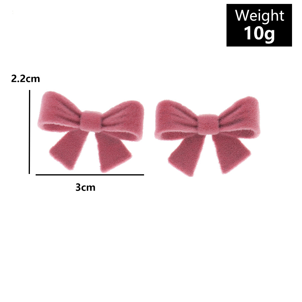 Velvet Plush Bow Cute Earrings Wholesale Jewelry Nihaojewelry display picture 1