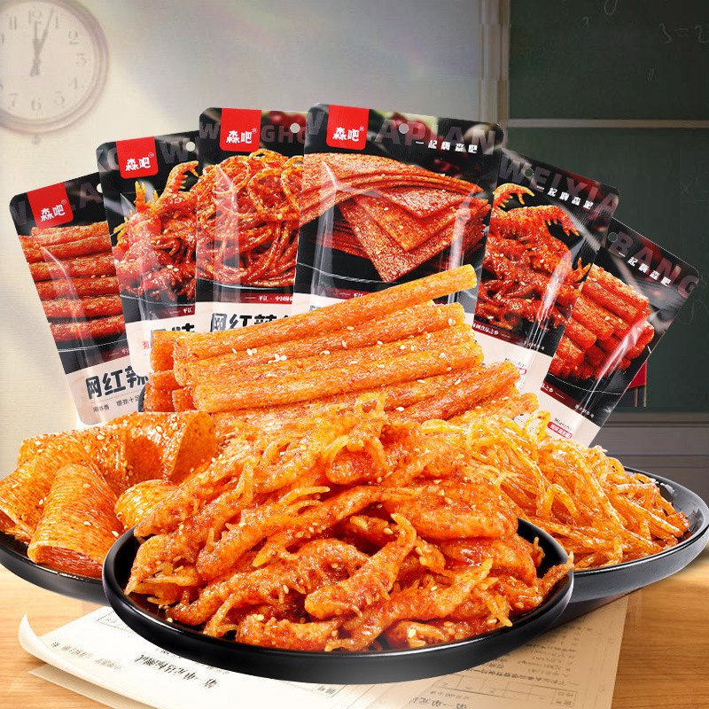 Senba Spicy Tiao Spicy Chips Source Manufacturer Super Wholesale Childhood Dormitory Spicy Childhood Combination Internet Celebrity Casual Snacks