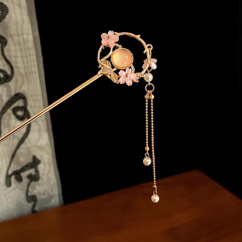 Palacio lámpara pinzas de cabello para niñas estilo antiguo cheongsam accesorios de ropa china pinzas de cabello de disco de alta sensibilidad a la fluidez paso de agitación pinzas de cabello