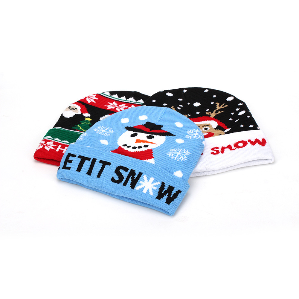 Transfronterizos nuevos fabricantes de sombreros de Jacquard de Navidad para suministrar sombreros de Navidad simples y universales para hombres y mujeres