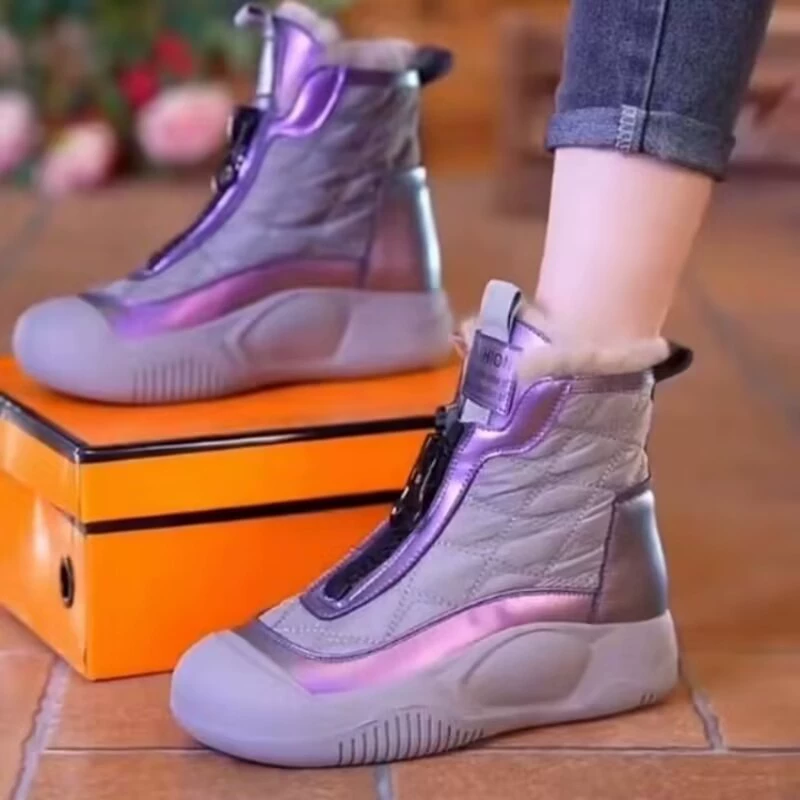 Толстые зимние сапоги на флисовой подкладке женские 2023 Зимние новые удобные теплые индивидуальные модные сапоги оптом