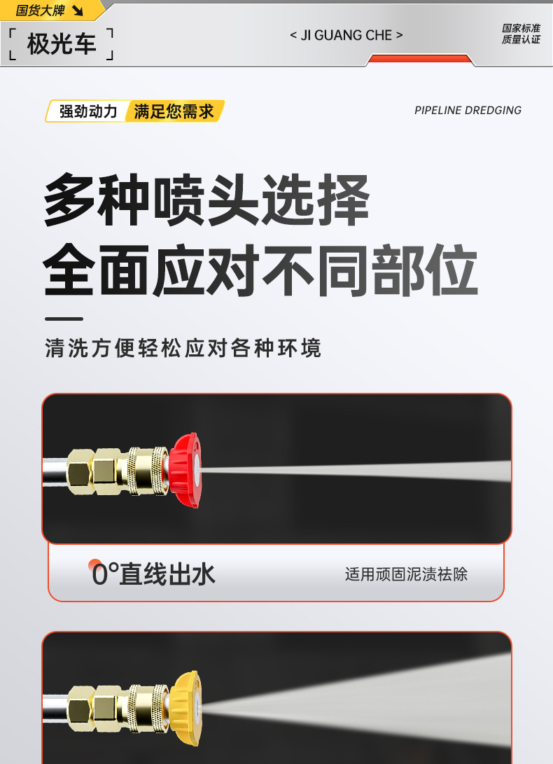 220v high pressure pipeline high pressure gun electric water mouse sewage cleaning machine nozzle