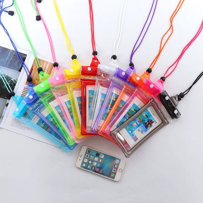 Оптовая продажа три складные подушки безопасности мобильный телефон водонепроницаемый мешок сенсорный экран универсальный плавательный рафтинг аквапарк водонепроницаемый чехол для мобильного телефона