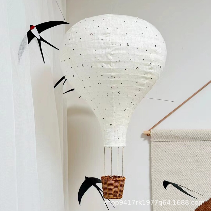 Ins New Children's Room Handmade Fabric Hot Air Balloon Children's Model Photo Props Home Decoration Hot Air Balloon Lampshade