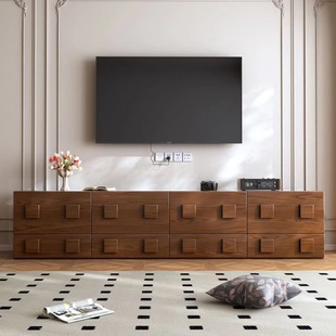 Han Muxuan Nordic Vintage Solid Wood Bucket Cabinet Sofa Side Cabinet Living Room Carmen Cabinet Multifunctional Storage Cabinet