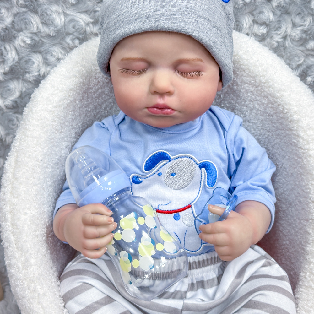 Bebés transfronterizos de 20 pulgadas muñecas de simulación exquisitas pintadas a mano 3D tacto de la piel reales muñecas renacidas al por mayor