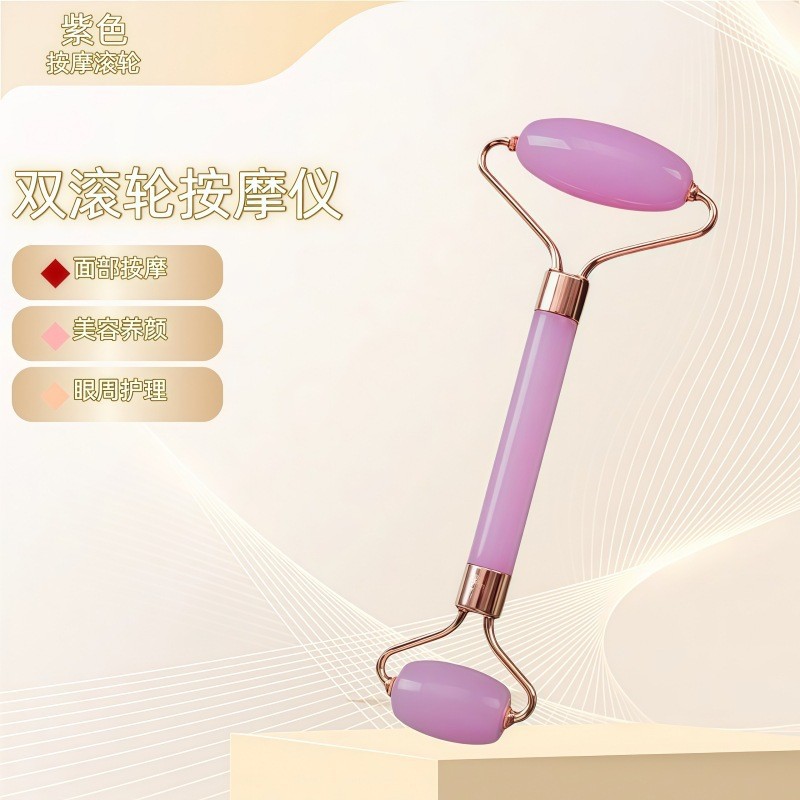 Rodillo facial de cristal en forma de corazón para masaje y lifting