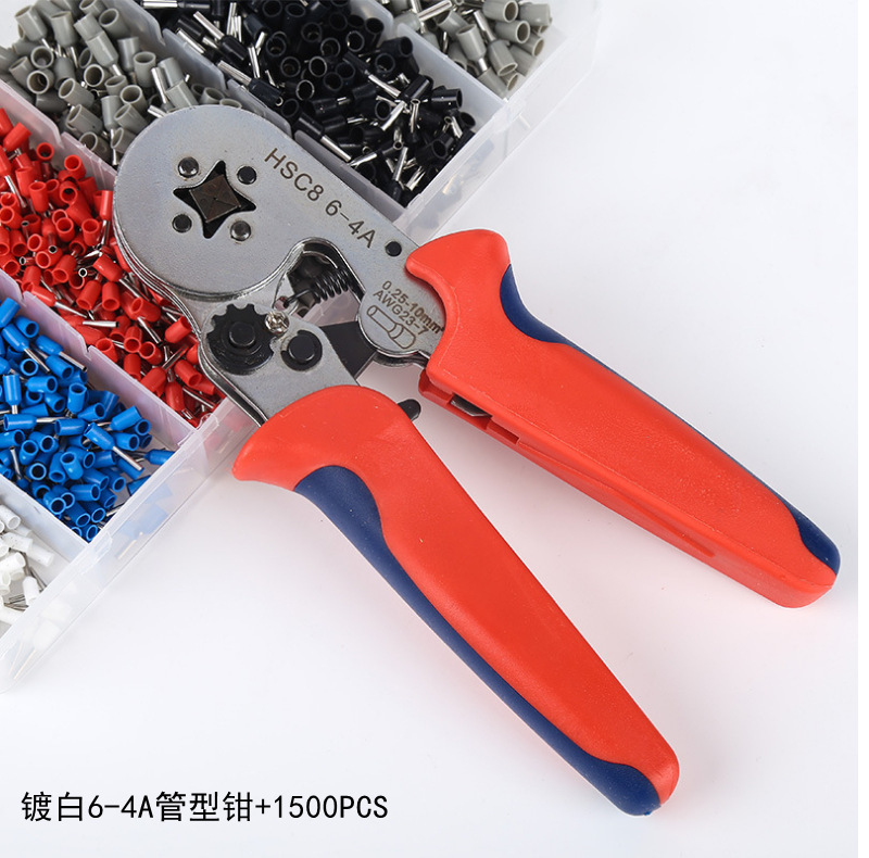 管型冷压端子压线钳压接钳夹线钳电工工具手动46边型欧式管型钳