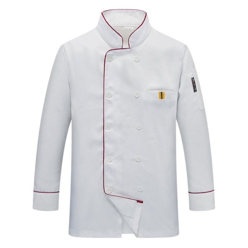 Wholesale Canteen Chef Work Clothes Long-Sleeved Men's Kitchen Back-Of-House Tops Chef Clothing Short-Sleeved Waterproof White Stain-Resistant