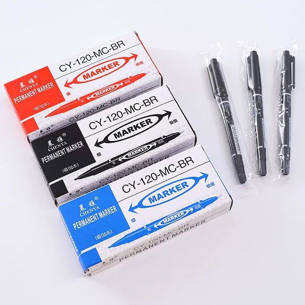 Marking Pen black waterproof oily thick pen black pen for logistics Art special student double-headed Hook pen wholesale