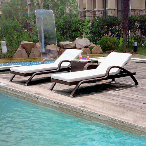 Outdoor reclining bed, lounge chair, waterproof and sunscreen, swimming pool, beach, garden, sunroom, balcony, outdoor courtyard, wicker lounge chair