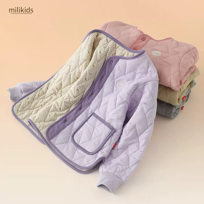 儿童羊毛校服神器冬季内搭小学生厚棉袄内胆棉衣保暖内衣女童棉服