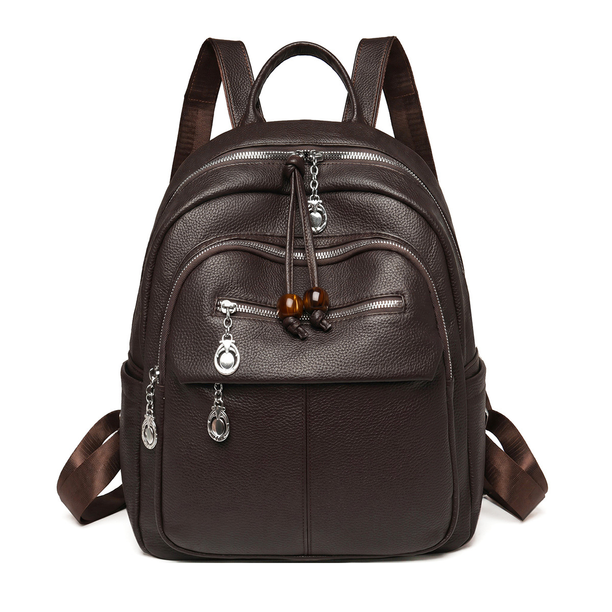 Mochila de Cuero para Mujer de Cuero PU Antirrobo Multicapa para Uso Diario y 通勤