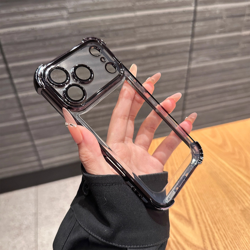适用iPhone17promax手机壳电镀四角防摔苹果16镜头膜15软壳保护套|undefined