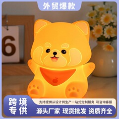 跨境小熊猫硅胶夜灯氛围灯卧室床头充电伴睡拍拍灯儿童礼物摆件