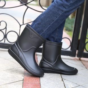 Cross-Border Foreign Trade Export Rain Boots, Fashionable Men's Mid-Calf Waterproof Shoes, Rain Boots, Kitchen Rubber Shoes, Overshoes, Fishing Rubber Shoes Wholesale