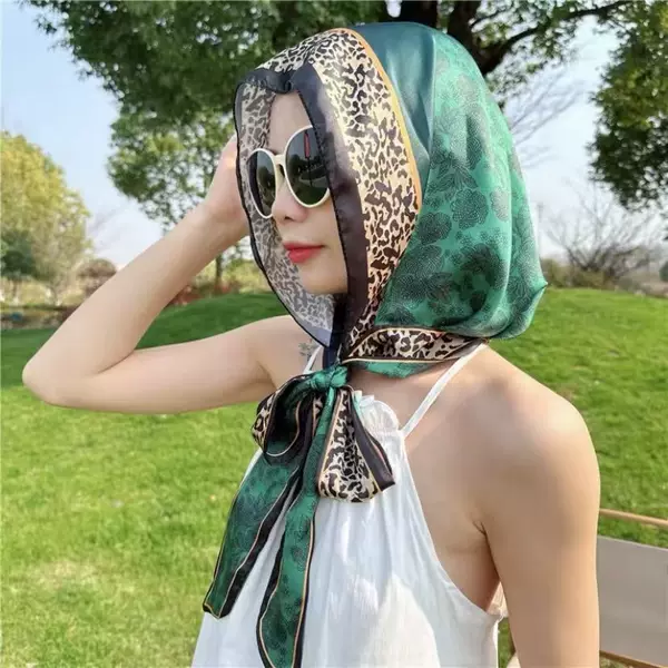 New Elegant Silk Scarf Bag Headscarf Sunscreen Sunshade Hat Stylish Fashion New Multi-functional Spring and Summer Thin All-match Trendy