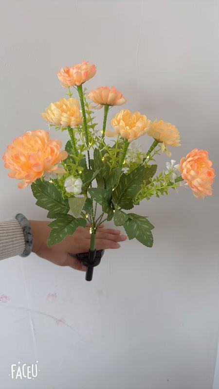 led太阳能灯地插灯彼岸花百合花玫瑰花仿真花蒲公英草坪铜线灯串|undefined